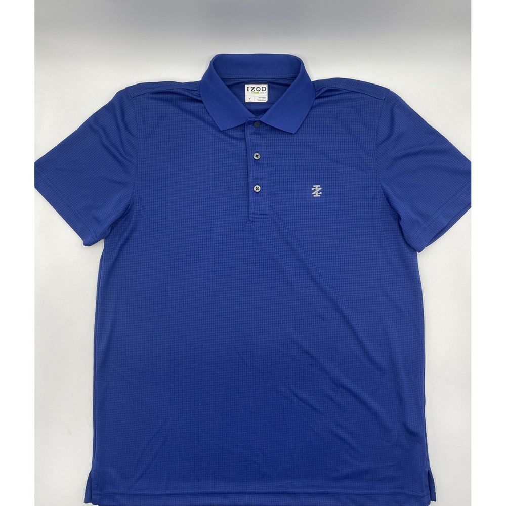 IZOD Golf Polo Shirt Men's Size M Blue Pixel‎ Pattern C569